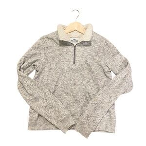 Hollister Light grey half zipped crew neck
